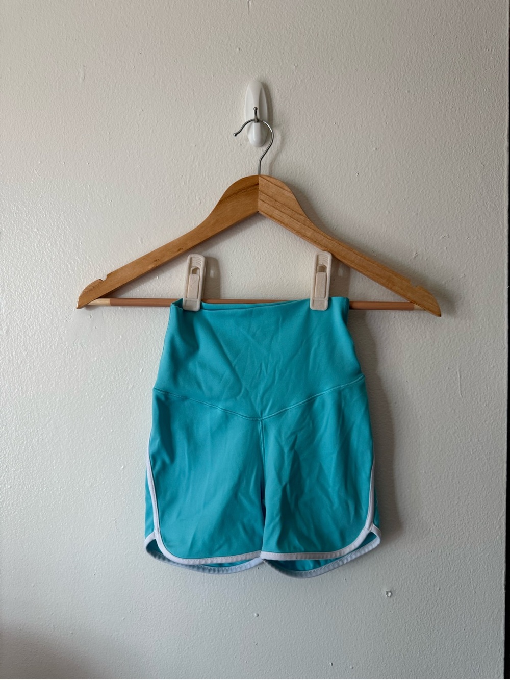 aerie Turquoise Athletic Shorts with White Trim